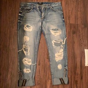 Forever 21 destroyed distressed jeans 34x32